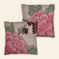 Lot de 2 housse de coussin Pivoines