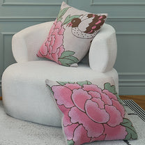 Lot de 2 housse de coussin Pivoines