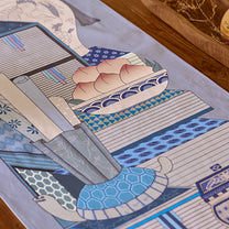 Chemin de table « Chaekgeori » – Bleu