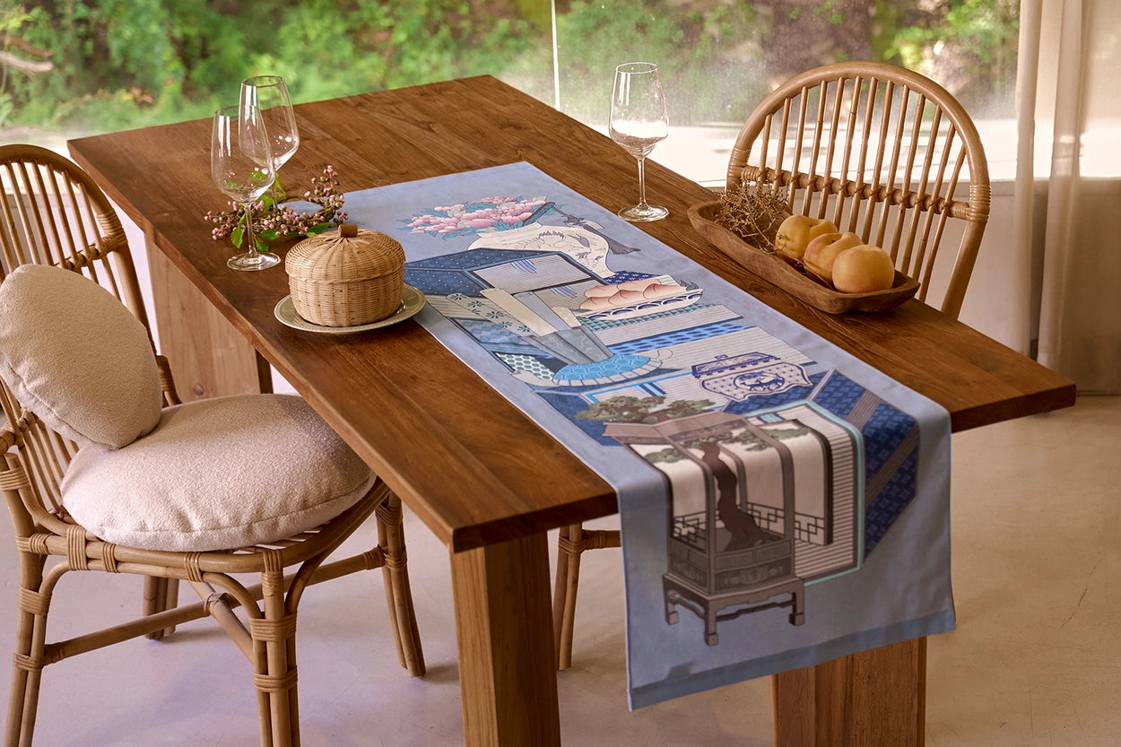 Chemin de table « Chaekgeori » – Bleu
