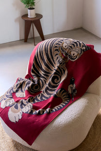 Plaid « Tigre &amp; Pie » – Bordeaux