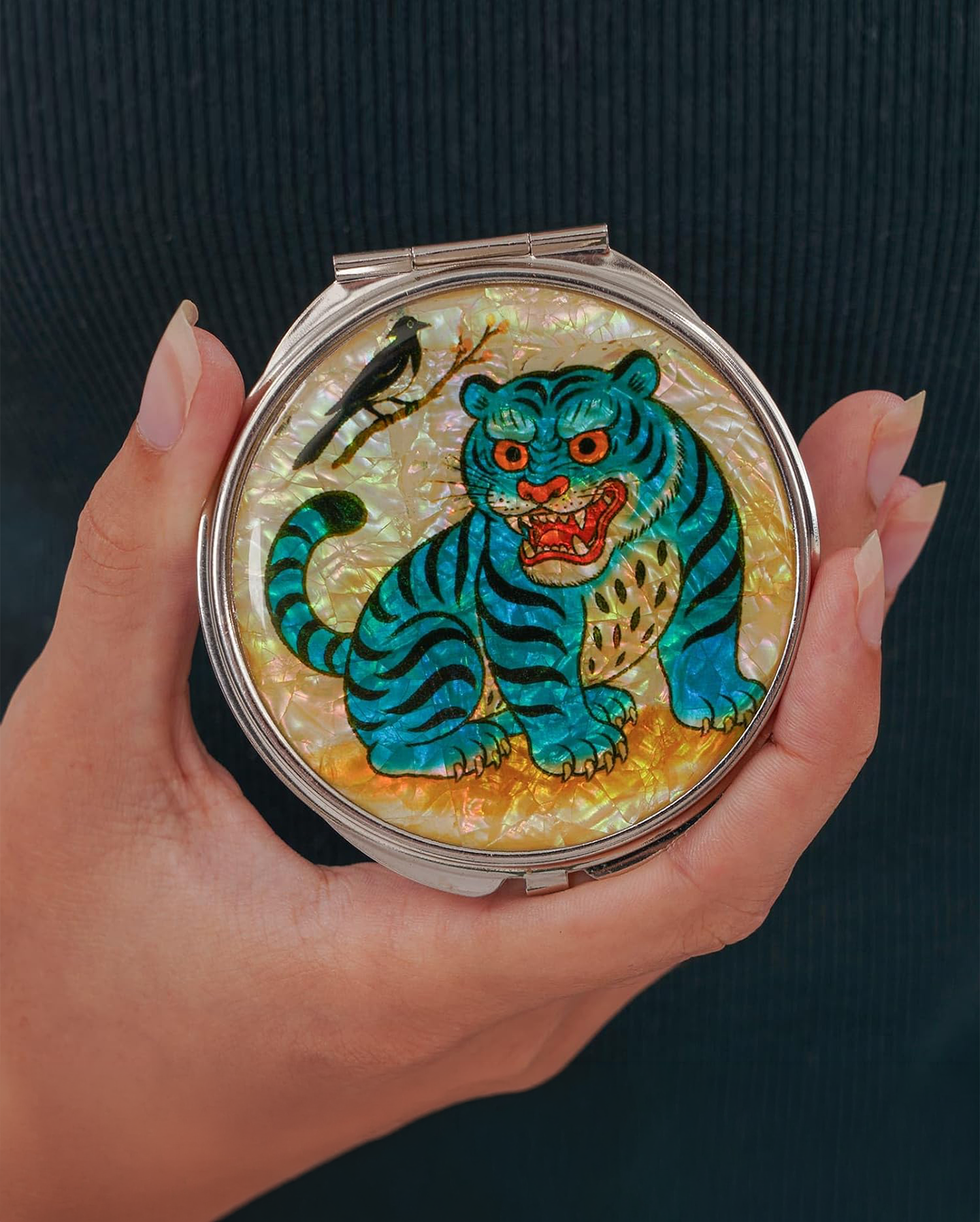 Miroir de poche « Tigre &amp; Pie »