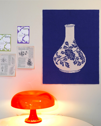 Plaid « Porcelaine de Joseon aux Fleurs et Oiseau »