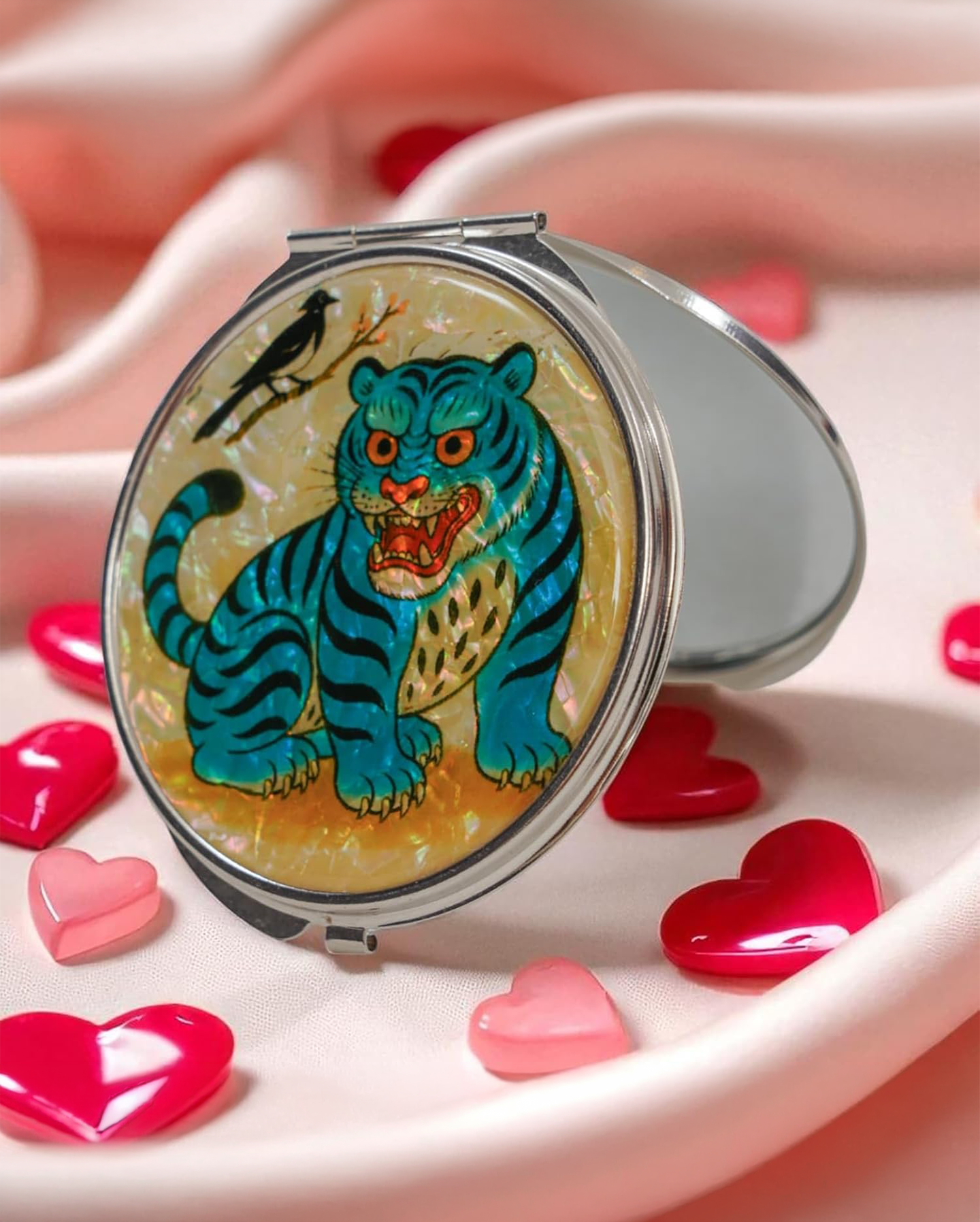 Miroir de poche « Tigre &amp; Pie »