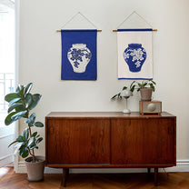 Plaid motif “Porcelaine de Joseon – Raisins”