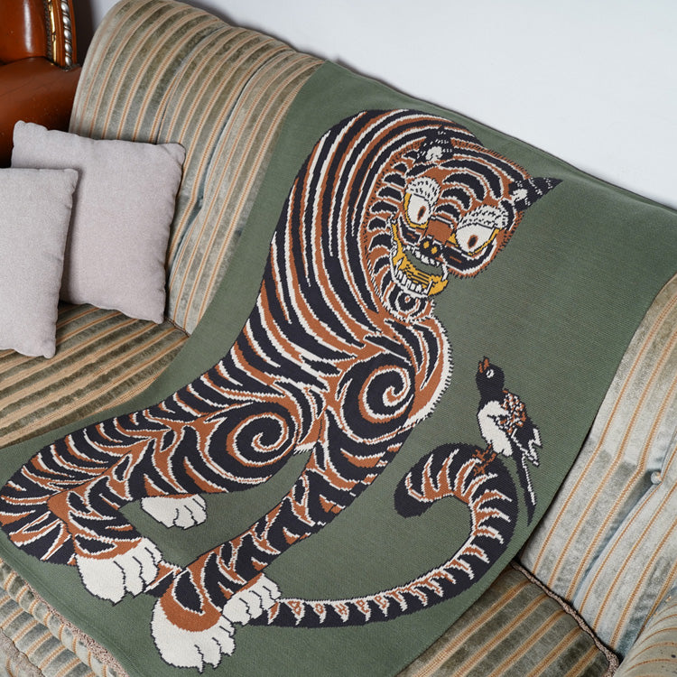 Plaid « Tigre &amp; Pie » – Vert