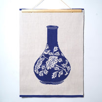 Plaid motif “Porcelaine de Joseon – Fleurs et Oiseau”