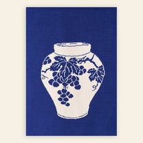 Plaid motif “Porcelaine de Joseon – Raisins”